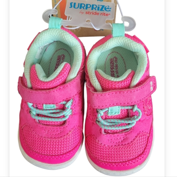 Pink Baby Girls Surprize Stride Rite Ari Sneakers STAGE 2 First walkers sz 4 - Picture 2 of 10